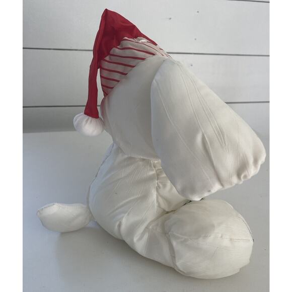 VINTAGE Fisher Price Christmas White Puppy Dog Puffalump 1990 Plush Candy Cane - Picture 4 of 6